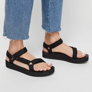 Teva Midform Universal Leather Sandals - Black